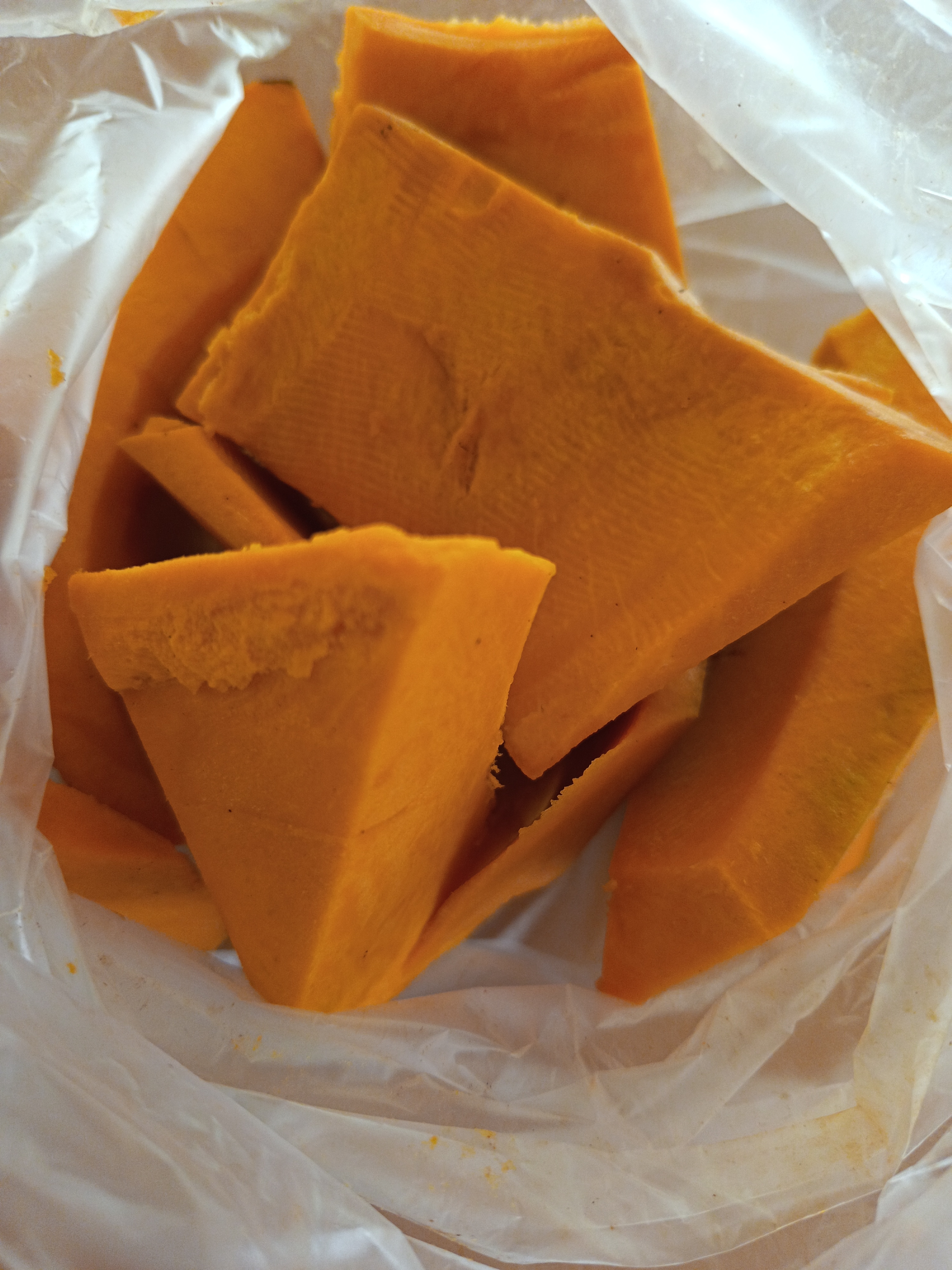 Zucca a pezzi pulita